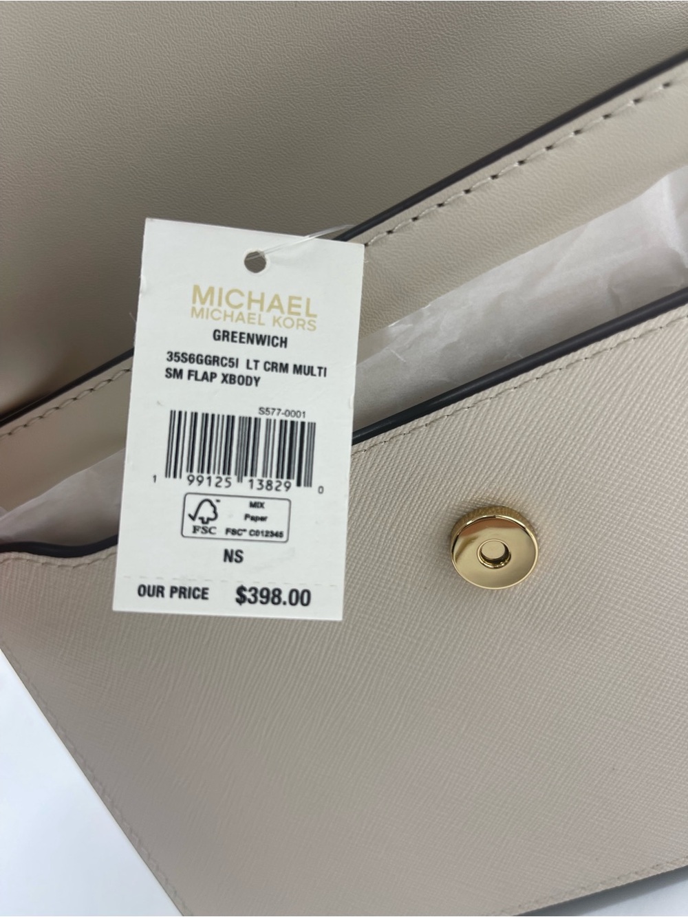 MICHAEL KORS Greenwich Small Embellished Crossbody Bag
Light Cream Multi 
NWT - Picture 14 of 16